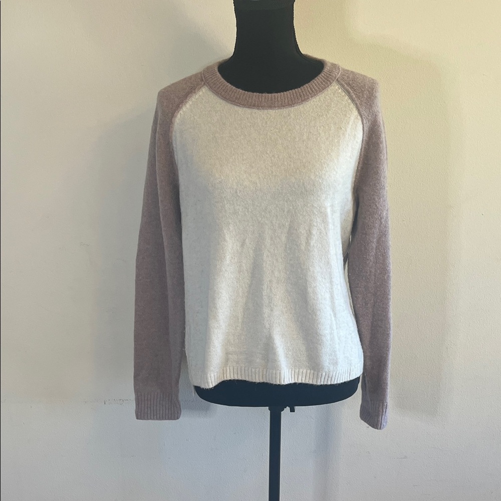 Madewell Women's Sweater - Cream and Pink